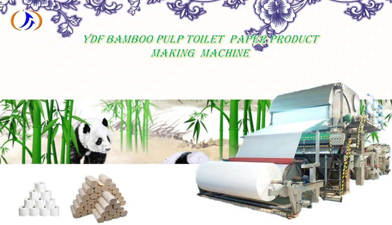 Bamboo Waste Paper Recycling Machine Toilet Paper Embossed Rewinding Bathroom Tissue Making Machine